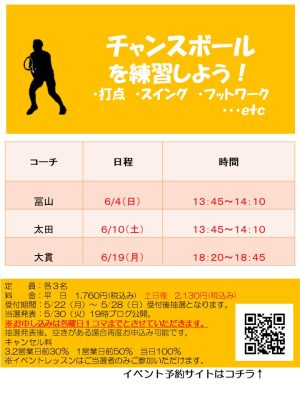 6月マンツーマン・ショット別レッスン【TOPインドアステージ亀戸ブログ】