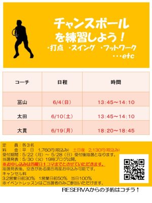 6月マンツーマン・ショット別レッスン【TOPインドアステージ亀戸ブログ】