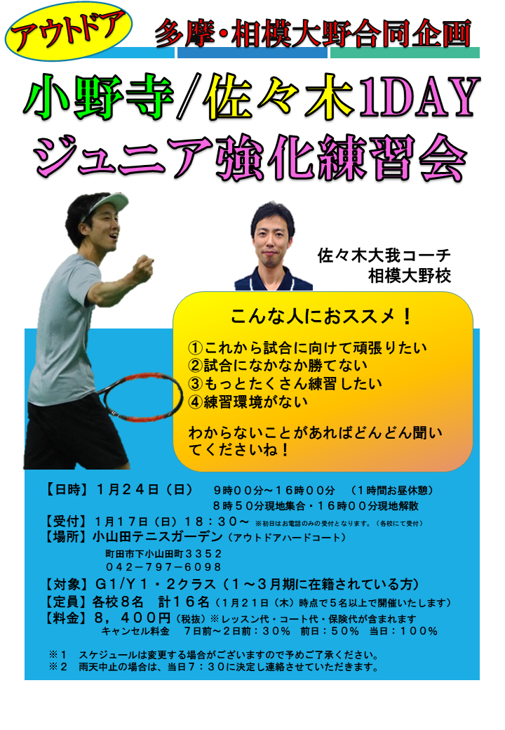 会員ページ テニススクール トップインドアステージ多摩 Top多摩